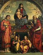 Francesco Francia Madonna and Child with Sts Lawrence and Jerome oil painting artist